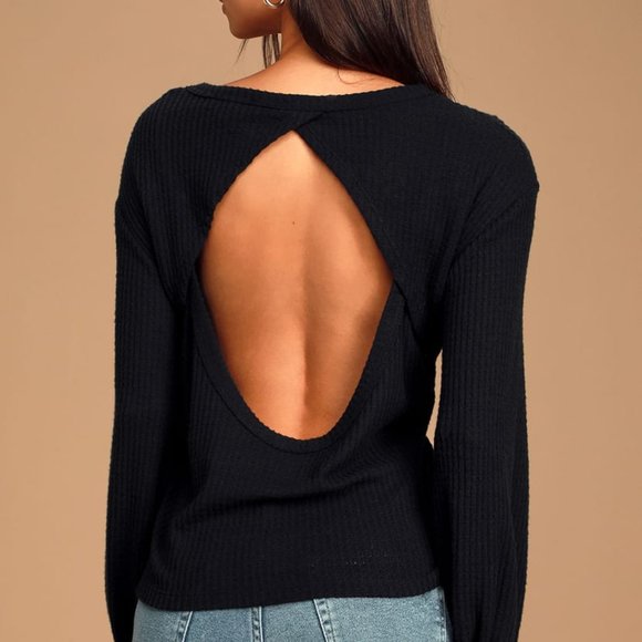 Lulus Tops - NWT- LULU'S jack of all trades waffle knit black Sz XL